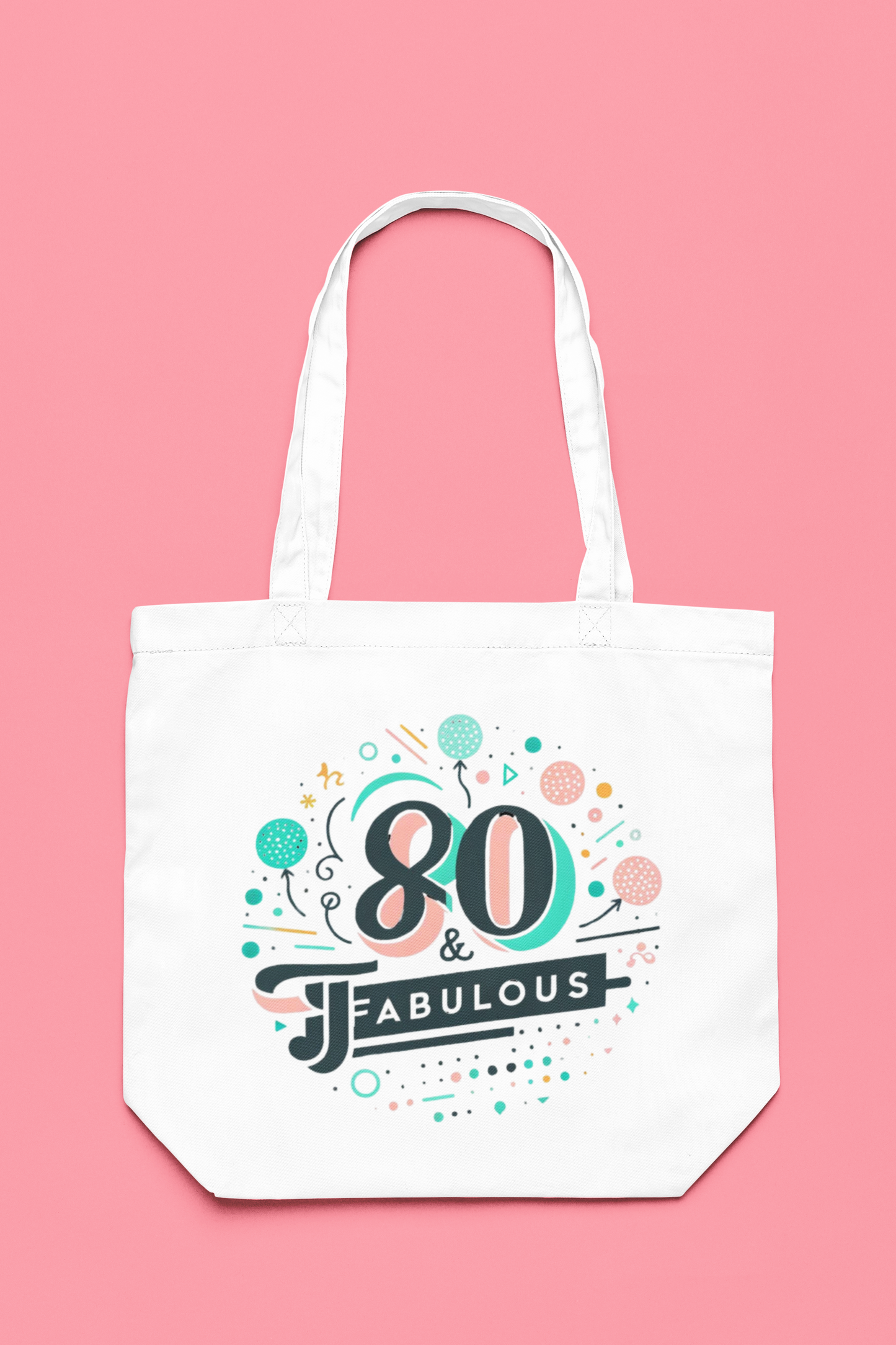 Mailabeeus Birthday Gifts for Her, 80 & Fabulous Tote Handbags for Women, Kitchen Reusable Grocery Bags