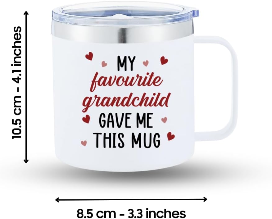 mailabeeus My Favorite Grandchild Gave Me This Mug Tumbler, Grandma And Grandpa Mugs, Grandfather Fathers Day Gift, Grandma Birthday Gift, Grandpa Christmas Gifts From Grandchildren, Grandparents Mugs