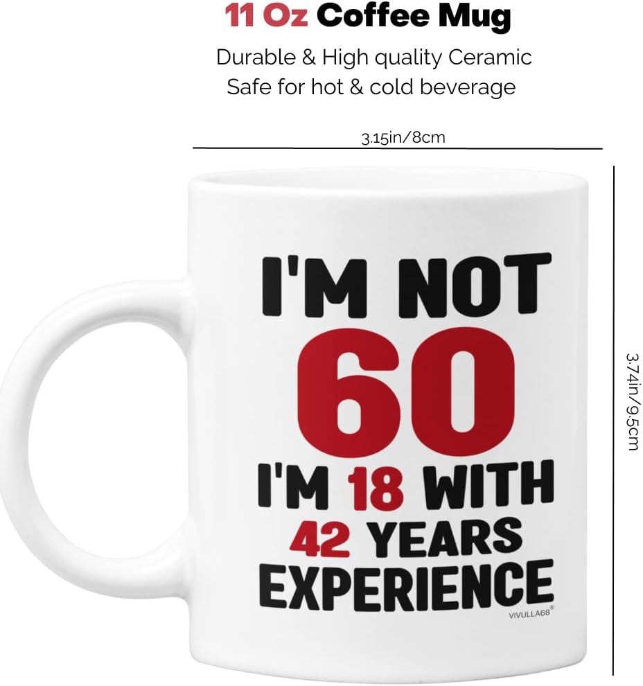 mailabeeus 60th Birthday Gifts For Men Women, 60 Birthday Gifts For Women Men, Birthday Gifts For 60 Year Old Man Woman, 1963 Birthday Gifts For Women Men, Happy 60th Birthday Gift Idea, Turning 60 Mug