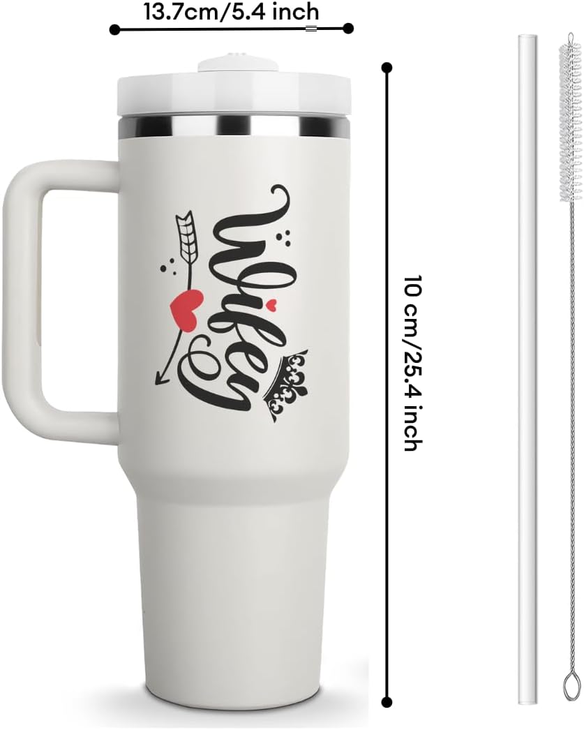 mailabeeus 40Oz Wifey Nutrition Tumbler, Wifey Gifts, Wife Gift from Husband, Gifts for Wife on Anniversary, Birthday Gifts for Wife, Wife Christmas Gifts, Valentine Gifts, Mothers Day Gifts for Wife