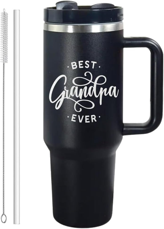 mailabeeus 40Oz Best Grandpa Ever Tumbler, Grandpa Gifts, Grandpa Birthday Gifts, Grandpa Christmas Gifts, Grandpa Gifts from Grandkids, Father's Day Gift from Grandkids, Presents for Grandpa