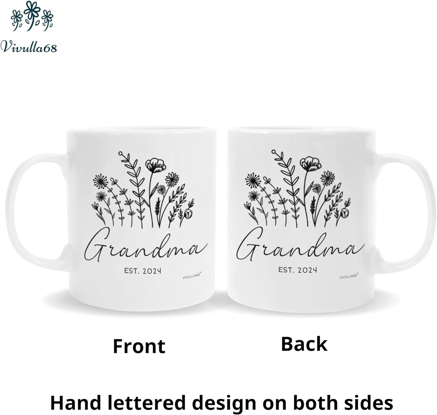 mailabeeus New Grandparents Gifts First Time 2024, Pregnancy Announcement For Grandparents Mug Set, Promoted To Grandparents Grandma And Grandpa 2024 Mugs, Grandparents Baby Announcement Gifts Est 2024