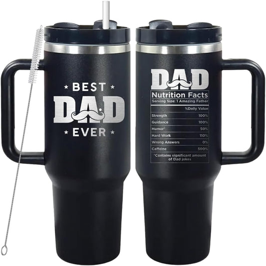 mailabeeus Best Dad Ever Tumbler 40oz, Best Dad Ever Gifts, Coffee Tumbler For Dad, Dad Tumbler For Man, Happy Birthday Dad, Father's Day Gifts Coffee Tumbler, Christmas Gifts for Dad, Dad Cups Tumbler
