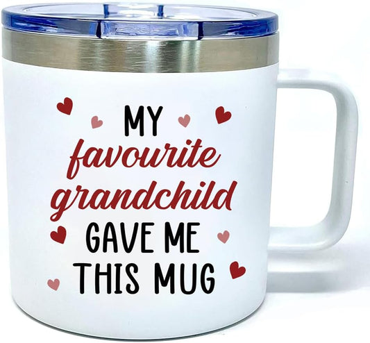 mailabeeus My Favorite Grandchild Gave Me This Mug Tumbler, Grandma And Grandpa Mugs, Grandfather Fathers Day Gift, Grandma Birthday Gift, Grandpa Christmas Gifts From Grandchildren, Grandparents Mugs