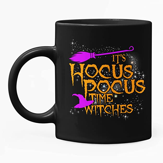 Azeo It's Hocus Pocus Time Witches Black 11Oz, Mug, Cauldron Halloween Decor, Coffee Sanderson Sisters Brew Cup, Its To Focus