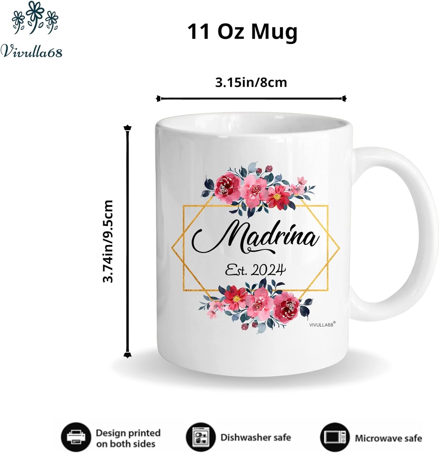 mailabeeus Padrinos De Bautizo Propuesta Set 2 Tazas Café 11Oz, Godparents Proposal Gift, Quieren Ser Mis Padrinos De Bautizo, Quieres Ser Mis Padrinos De Bautizo, Quieres Ser Mi Madrina est 2024