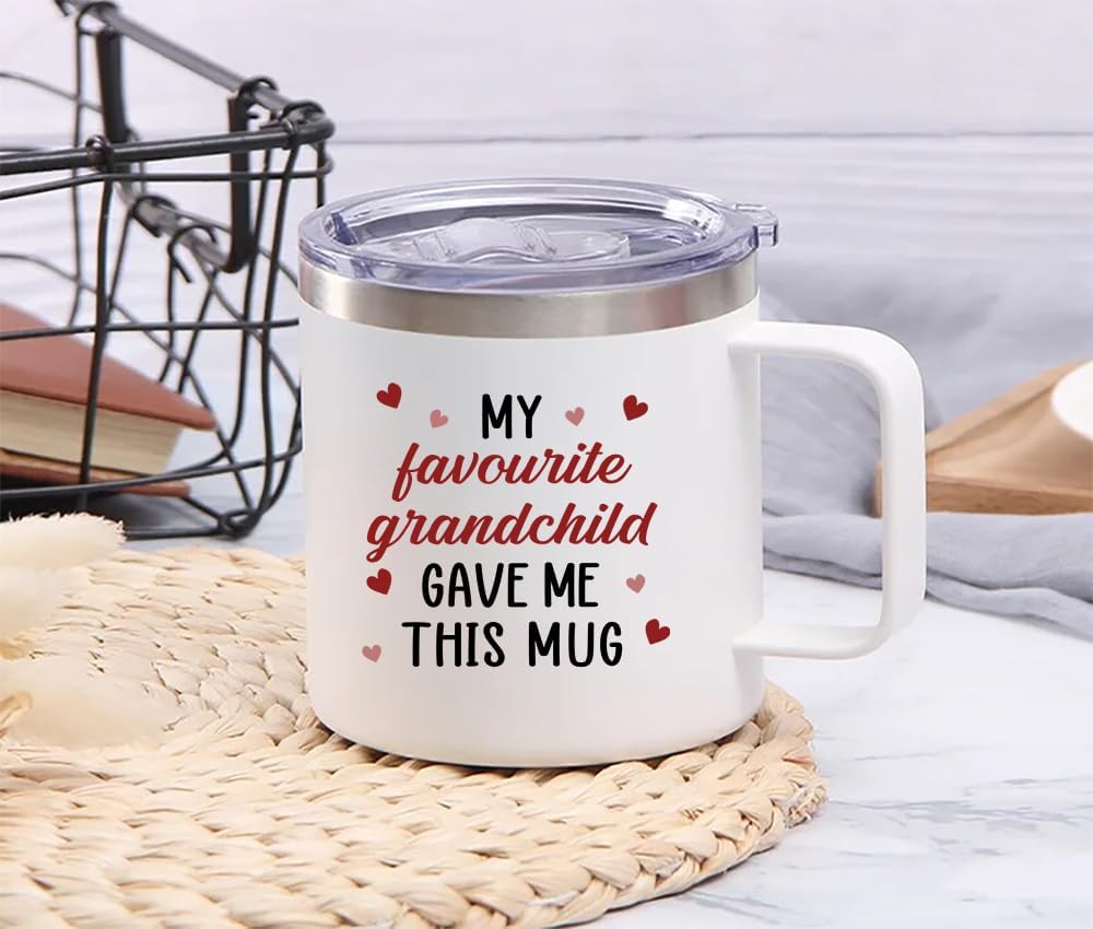 mailabeeus My Favorite Grandchild Gave Me This Mug Tumbler, Grandma And Grandpa Mugs, Grandfather Fathers Day Gift, Grandma Birthday Gift, Grandpa Christmas Gifts From Grandchildren, Grandparents Mugs