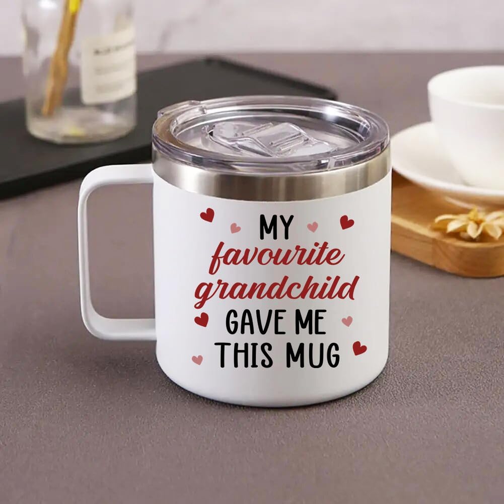 mailabeeus My Favorite Grandchild Gave Me This Mug Tumbler, Grandma And Grandpa Mugs, Grandfather Fathers Day Gift, Grandma Birthday Gift, Grandpa Christmas Gifts From Grandchildren, Grandparents Mugs