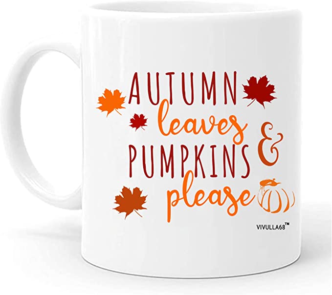 mailabeeus Autumn Leaves and Pumpkin Please 11oz Mug Sweater Weather Coffee Mug Fall Coffee Mug Cups Gift Ideas Autumn Coffee Mug Hello Pumpkin Thanksgiving Mug Gift For Her