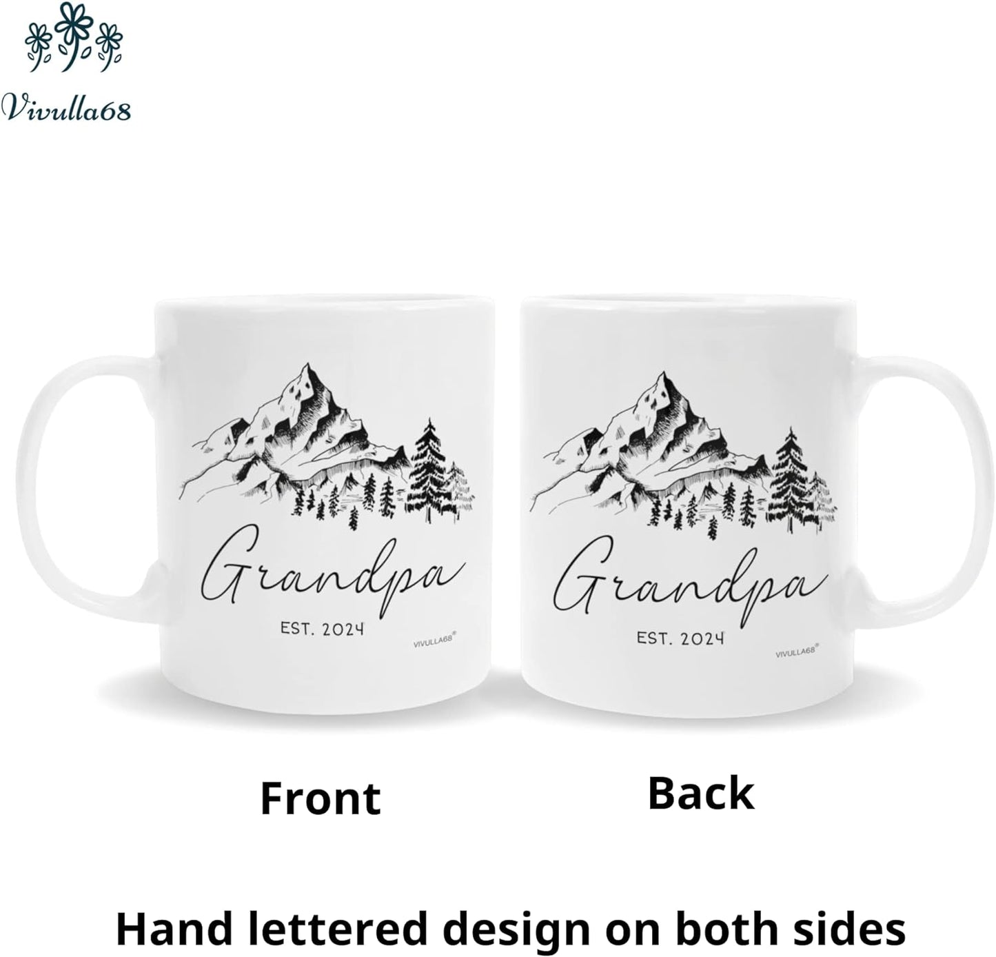 mailabeeus New Grandparents Gifts First Time 2024, Pregnancy Announcement For Grandparents Mug Set, Promoted To Grandparents Grandma And Grandpa 2024 Mugs, Grandparents Baby Announcement Gifts Est 2024