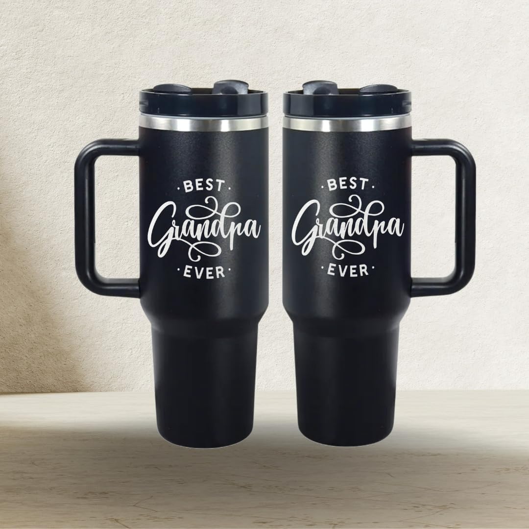 mailabeeus 40Oz Best Grandpa Ever Tumbler, Grandpa Gifts, Grandpa Birthday Gifts, Grandpa Christmas Gifts, Grandpa Gifts from Grandkids, Father's Day Gift from Grandkids, Presents for Grandpa