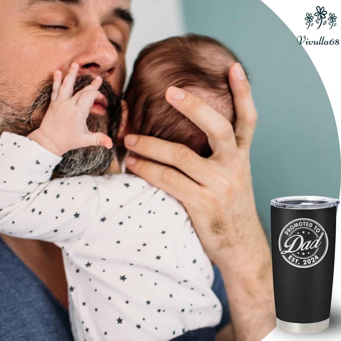 mailabeeus Promoted To Dad 2024 Tumbler, Dad Est 2024 Mug, Dad Established 2024 Coffee Cup, New Parents Gifts, First Time Daddy Gifts For Fathers Day And Christmas, Father To Be, Daddy To Be Gift Ideas