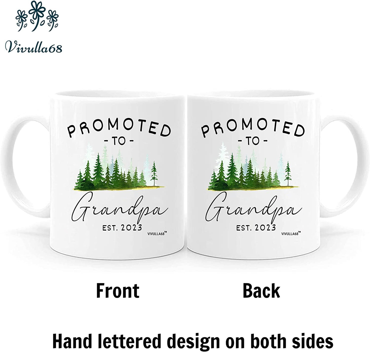 mailabeeus Promoted To Grandparents Grandma And Grandpa 2023 Mugs, Pregnancy Announcement For Grandparents Mug Set, Grandma And Grandpa Announcement Gifts, Grandparents Baby Announcement Gifts