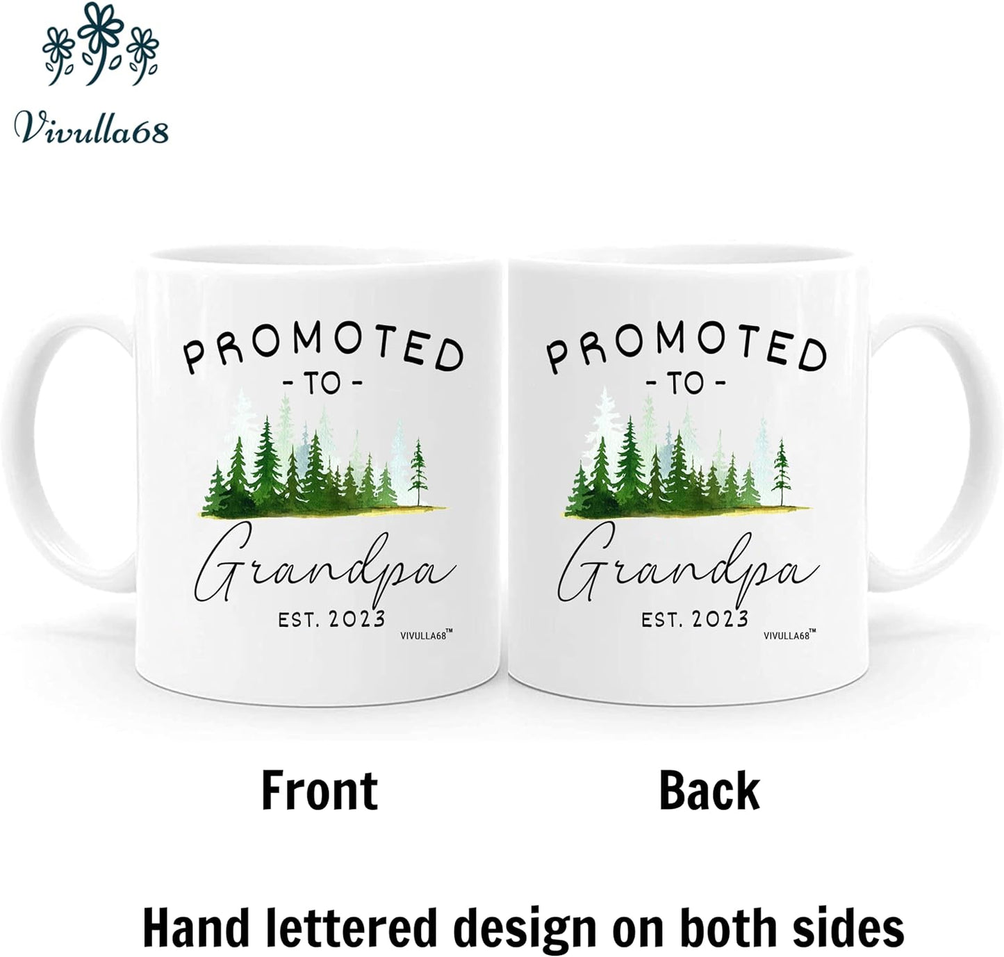 mailabeeus Promoted To Grandparents Grandma And Grandpa 2023 Mugs, Pregnancy Announcement For Grandparents Mug Set, Grandma And Grandpa Announcement Gifts, Grandparents Baby Announcement Christmas Gift
