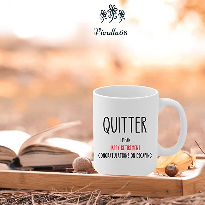 mailabeeus Funny Retirement Gifts for Men, Fun Retirement Gifts for Women, Retirement Cups, Ideas for Retirement Gifts for Men 2022, Quitter Retirement Mug, Retirement Gag Gifts for Men, Retired Women