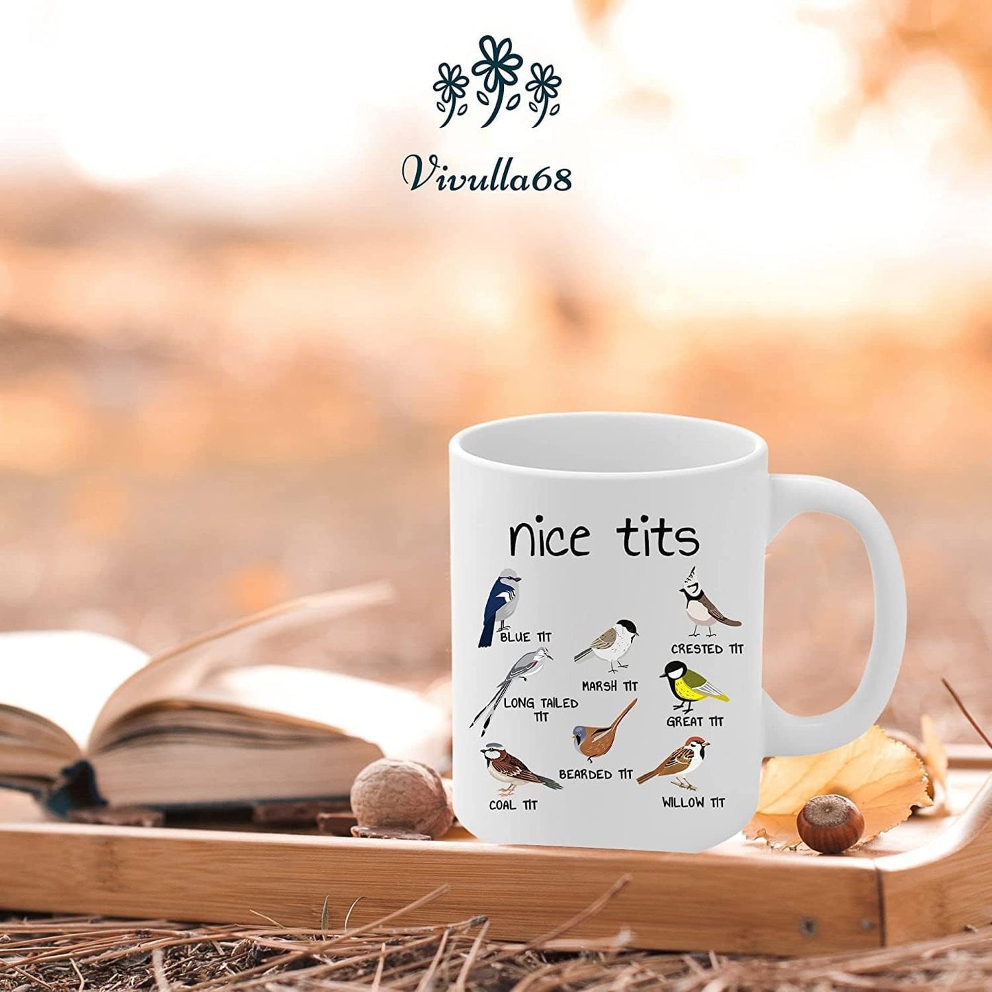 mailabeeus Nice Tits Bird Mug, Fowl Language Bird Mug, Nice Tits Mug, Mug With Birds, Foul Language Bird Mug, Bird Mug, Bird Coffee Mug