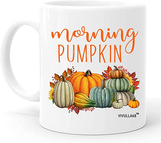 Morning Pumpkin Coffee Mug, Fall Coffee Mug, Fall Themed Mugs, Great Pumpkin Mug, Pumpkin Mug, Autumn Coffee Cups, Pumpkin Shaped Mug, Hello Pumpkin Mug, Hello Fall Mug, Thanksgiving Gift