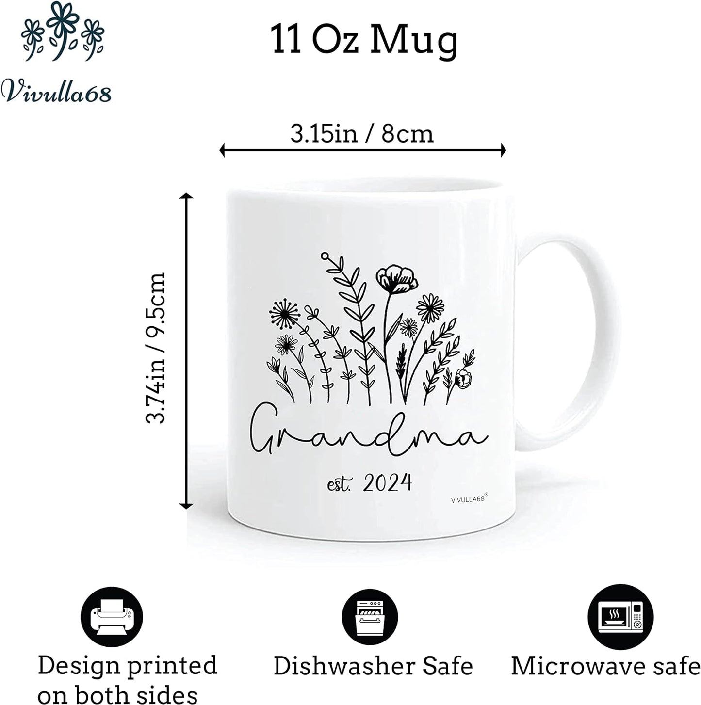 Promoted To Grandma 2024 Mug, Promoted To Grandma Mug, New Grandma Gifts First Time, Grandma Mugs Coffee Gift For New Grandma, Grandma To Be Gifts, Grandmother To Be Gifts, Gifts For Grandmother To Be