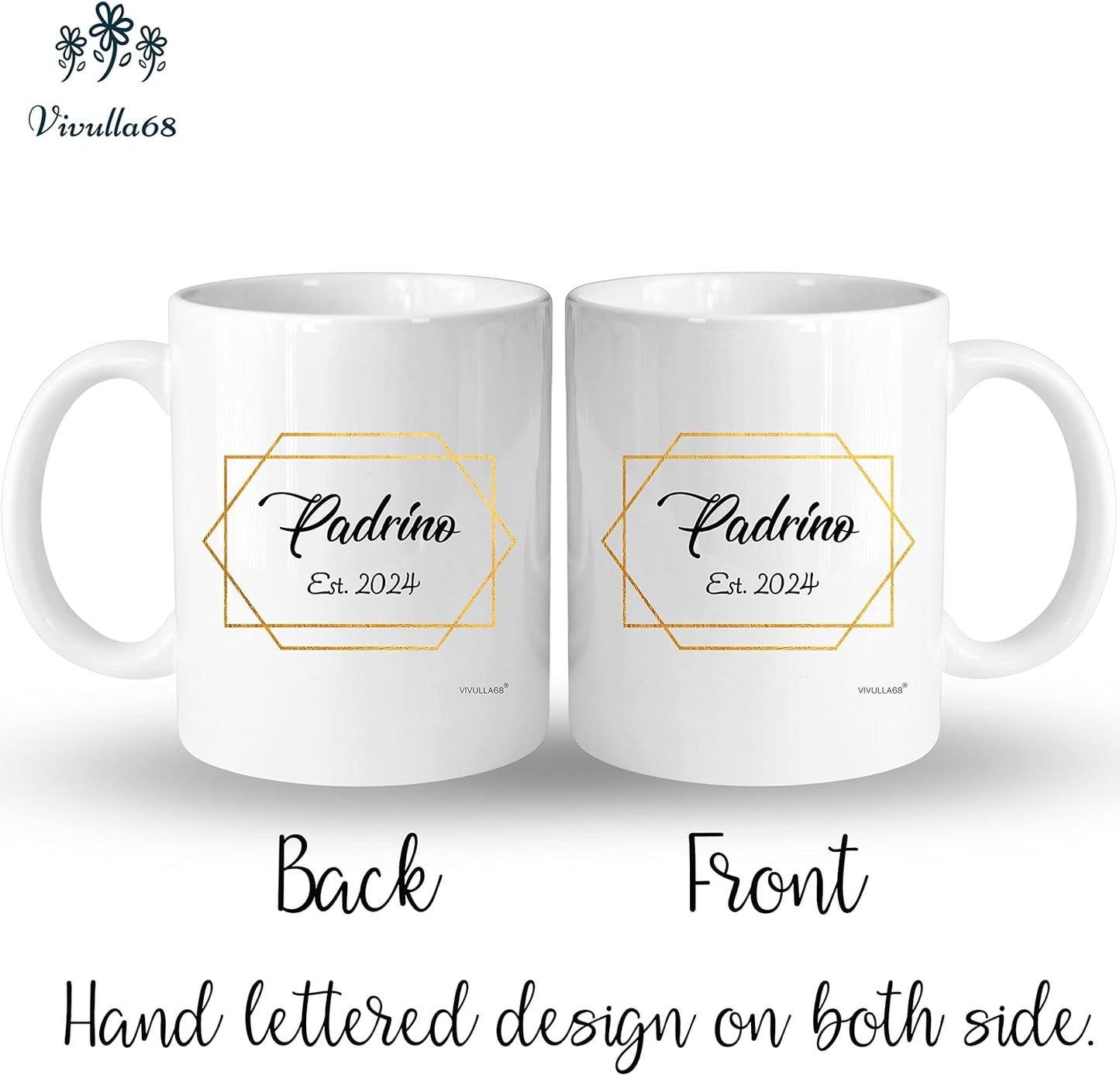 mailabeeus Padrinos De Bautizo Propuesta Set 2 Tazas Café 11Oz, Godparents Proposal Gift, Quieren Ser Mis Padrinos De Bautizo, Quieres Ser Mis Padrinos De Bautizo, Quieres Ser Mi Madrina est 2024