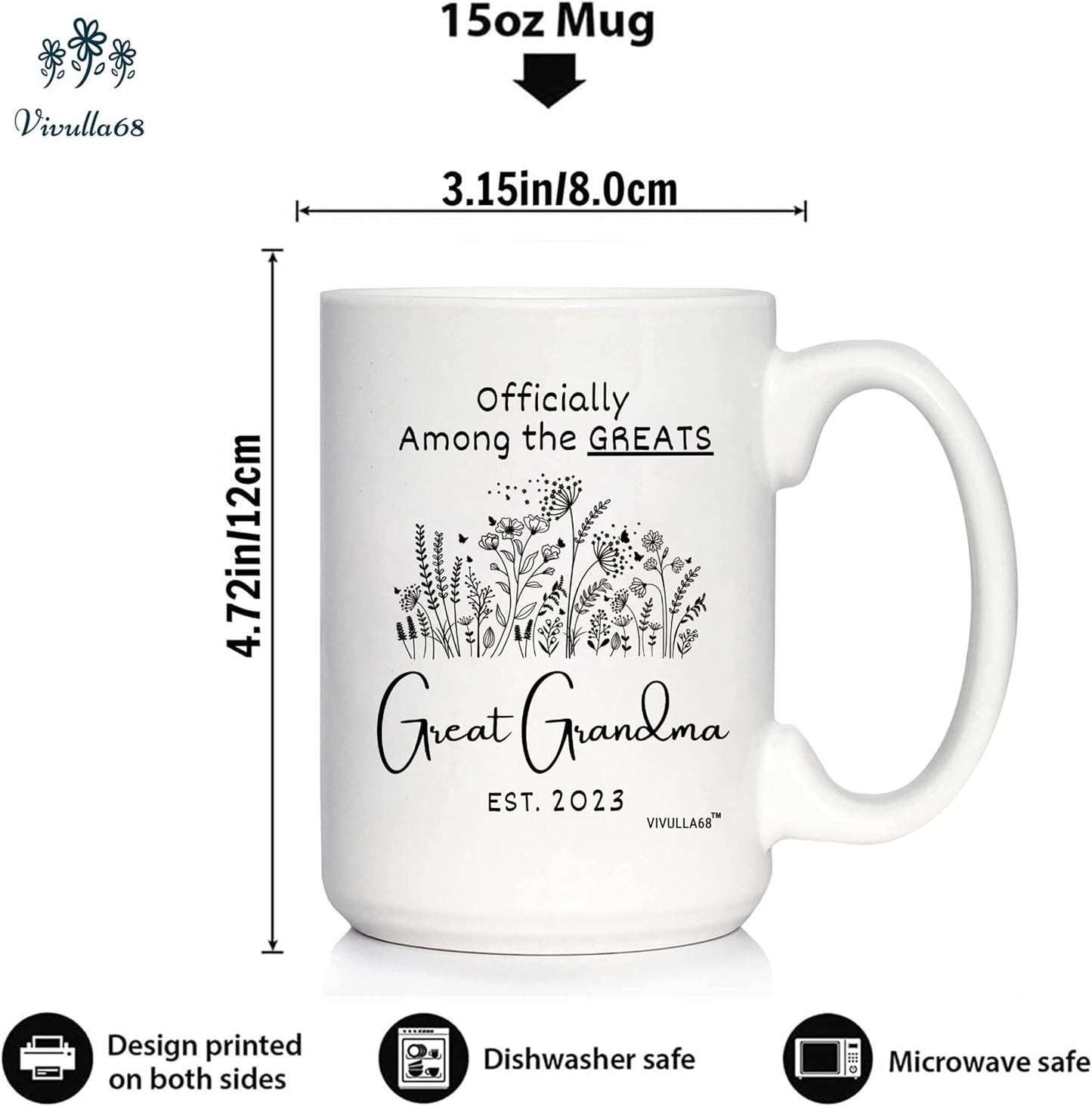 mailabeeus Great Grandma Mug 2023, New Great Grandma Gifts, Youre Going To Be Great Grandparents Gifts, Presents For Great Grandma Pregnancy Announcement, Happy Mothers Day Gifts for Great Grandmother