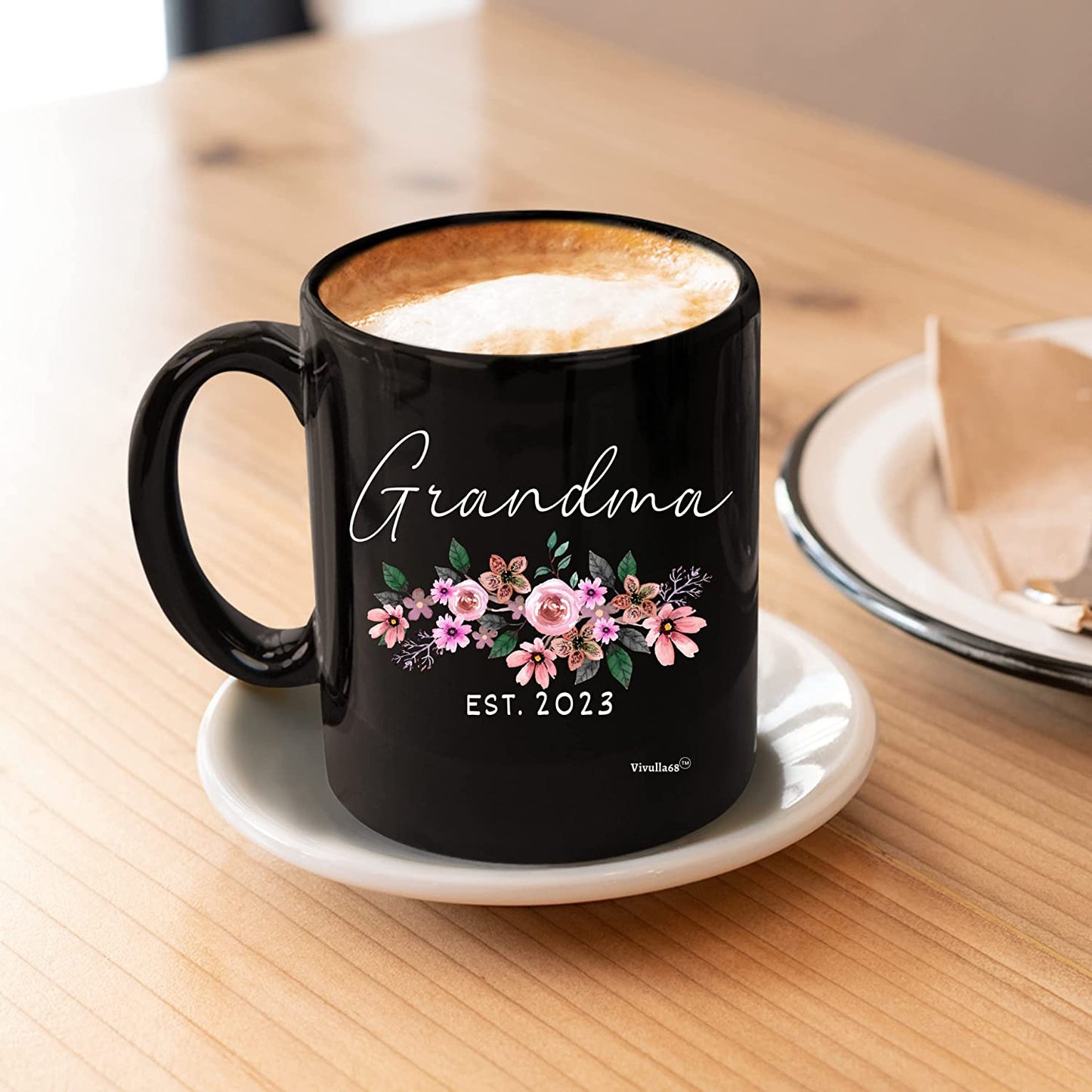 mailabeeus Pregnancy Announcement For Grandparents Mug Set, Promoted To Grandparents Grandma And Grandpa 2023 Mugs, Grandma And Grandpa Announcement Gifts, Grandparents Baby Announcement Gifts (Black)