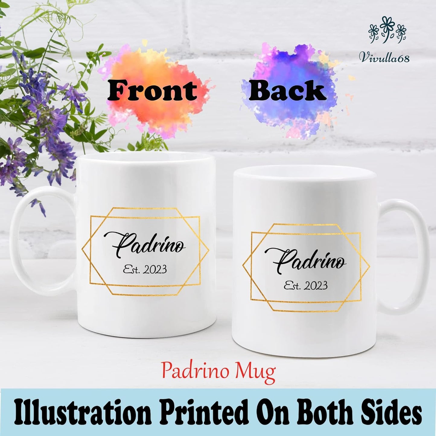 mailabeeus Padrinos De Bautizo Propuesta Set 2 Tazas Café 11Oz, Godparents Proposal Gift, Quieren Ser Mis Padrinos De Bautizo, Quieres Ser Mis Padrinos De Bautizo, Quieres Ser Mi Madrina est 2023