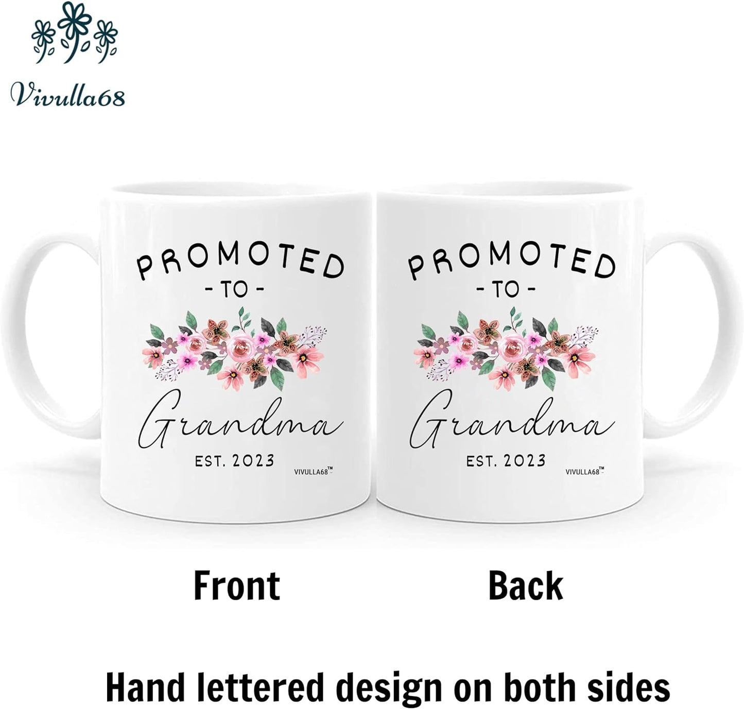 mailabeeus Promoted To Grandparents Grandma And Grandpa 2023 Mugs, Pregnancy Announcement For Grandparents Mug Set, Grandma And Grandpa Announcement Gifts, Grandparents Baby Announcement Christmas Gift