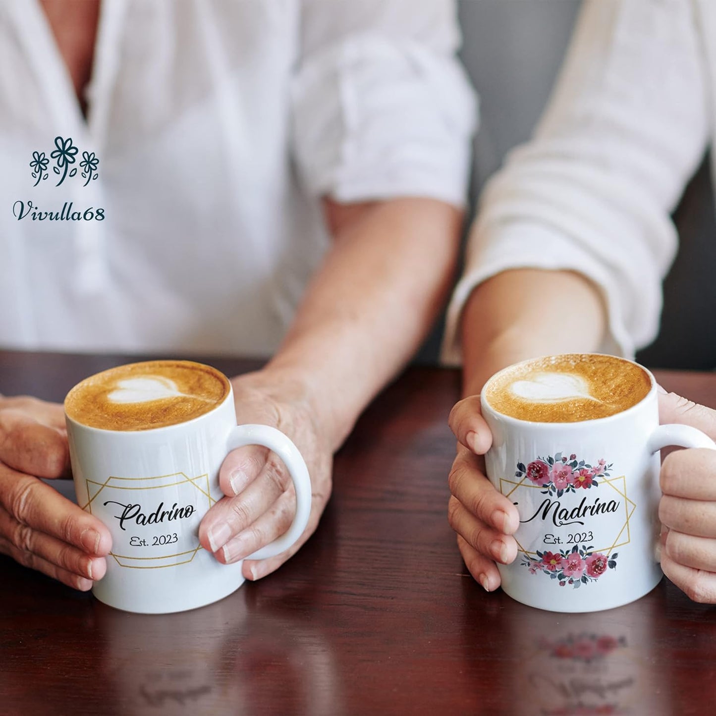 mailabeeus Padrinos De Bautizo Propuesta Set 2 Tazas Café 11Oz, Godparents Proposal Gift, Quieren Ser Mis Padrinos De Bautizo, Quieres Ser Mis Padrinos De Bautizo, Quieres Ser Mi Madrina est 2023
