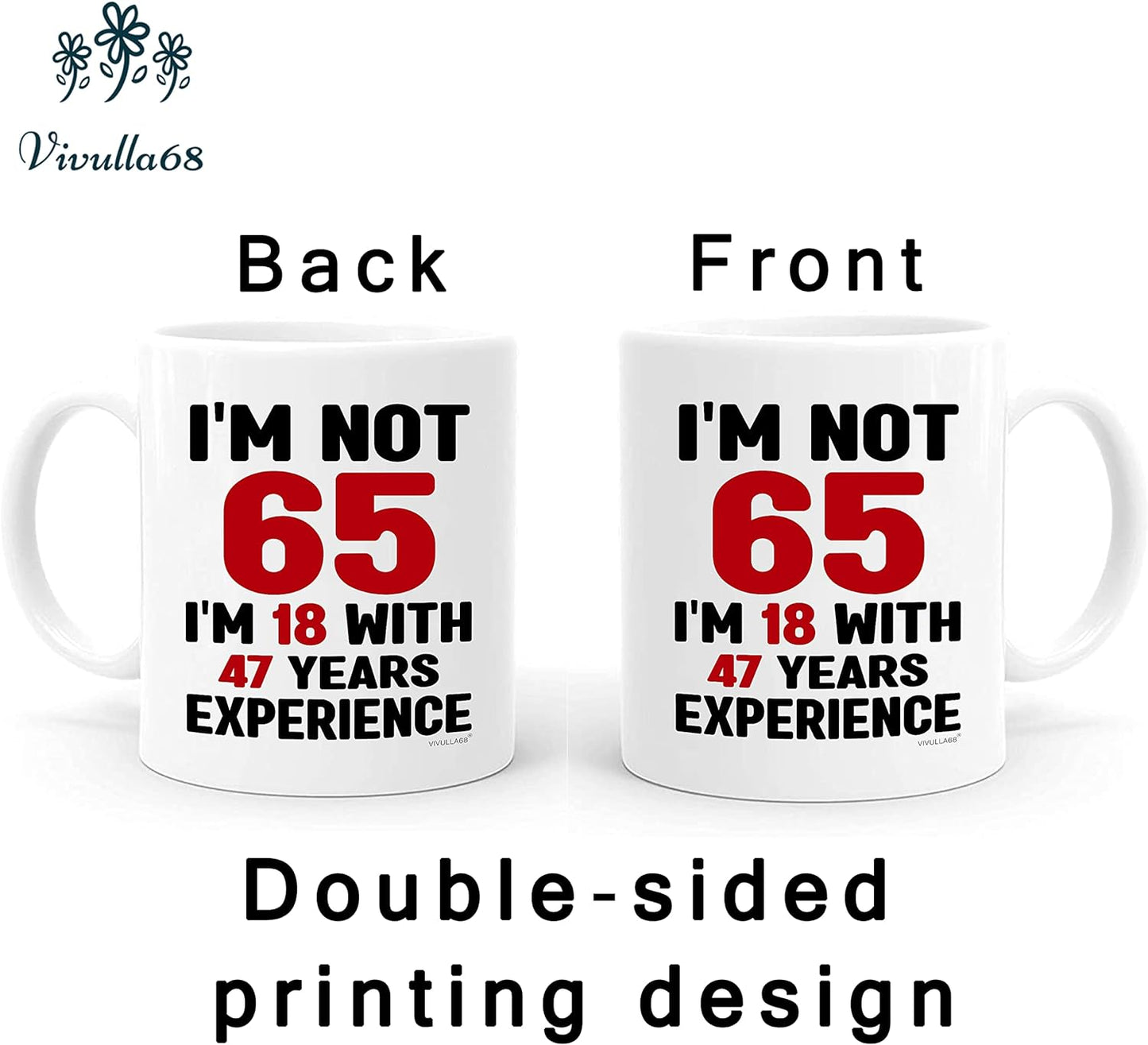 mailabeeus Happy 65th Birthday Gifts For Men Women, 65 Birthday Mug, 65 Birthday Gifts For Men Women, 1958 Birthday Gifts For Men Women, 65 Year Old Birthday Gifts Men Women, Gifts For 65 Year Old Man