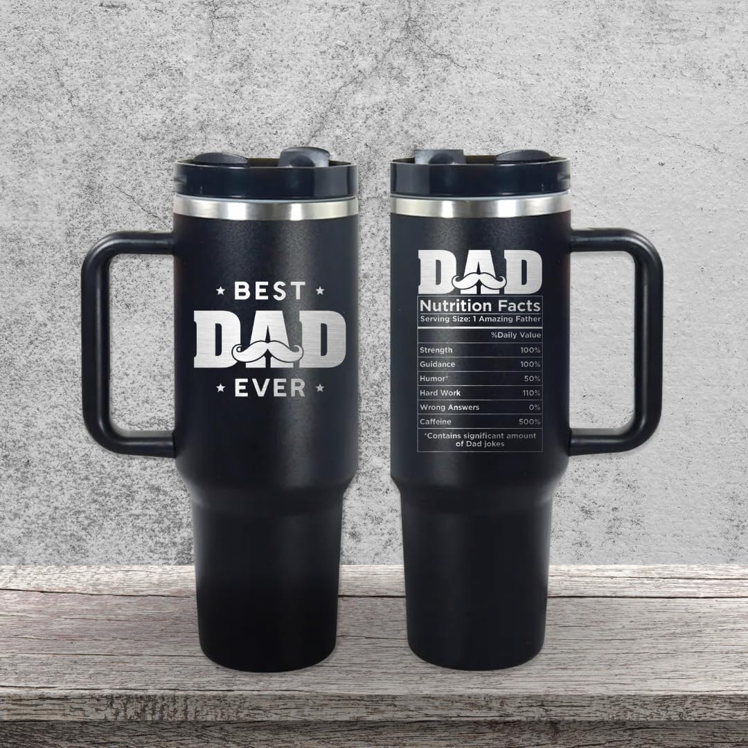 mailabeeus Best Dad Ever Tumbler 40oz, Best Dad Ever Gifts, Coffee Tumbler For Dad, Dad Tumbler For Man, Happy Birthday Dad, Father's Day Gifts Coffee Tumbler, Christmas Gifts for Dad, Dad Cups Tumbler