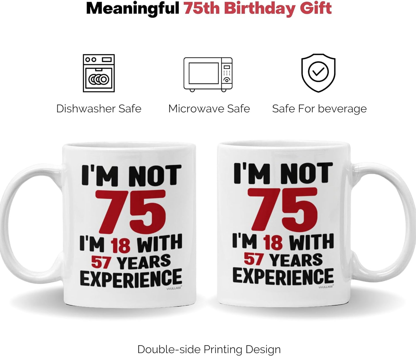 mailabeeus 75th Birthday Gifts For Men, 75th Birthday Gifts For Women, Gifts For 75 Year Old Men Woman, 1948 Birthday Gifts For Men Women, 75th Birthday Mug For Mom Dad, 75th Birthday Mug