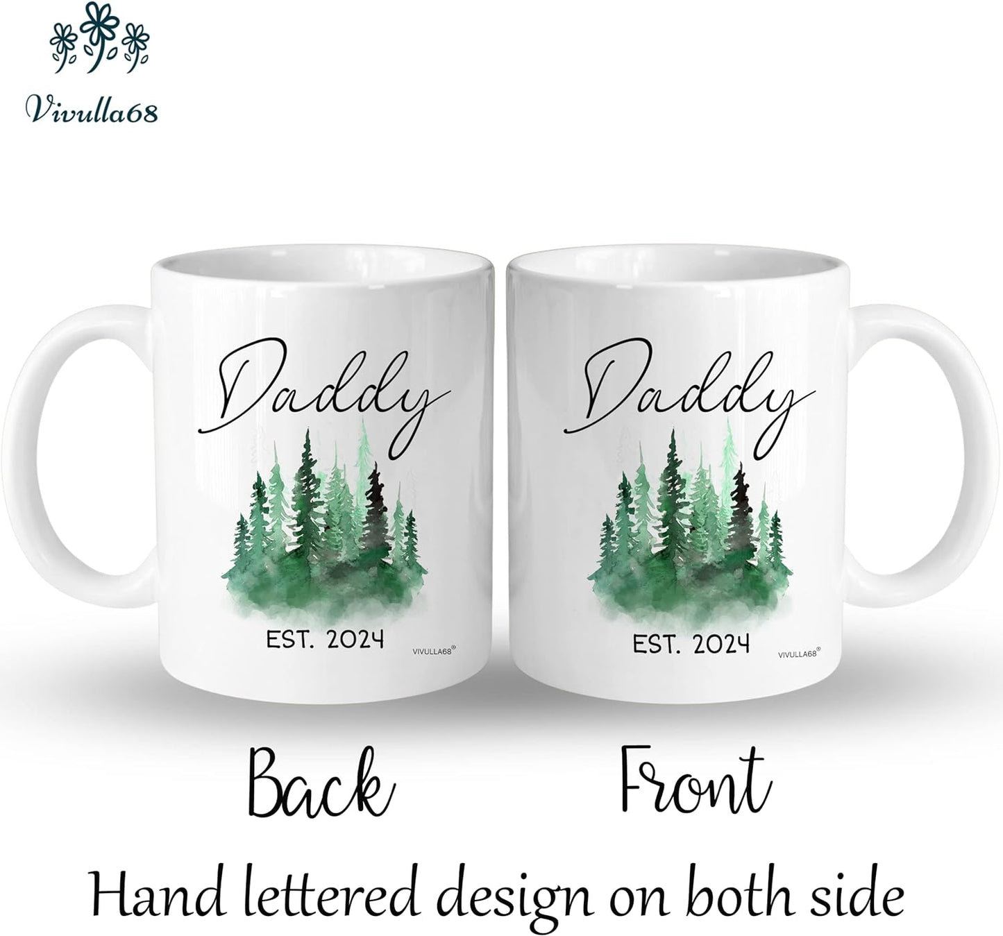 mailabeeus Mommy Daddy Est 2024 Mugs, Pregnancy Announcement For Parents Mug Set, New Mom and Dad Gifts First Time 2024, New Parent Gifts, Baby Announcement Mug, Mom and Dad Mugs