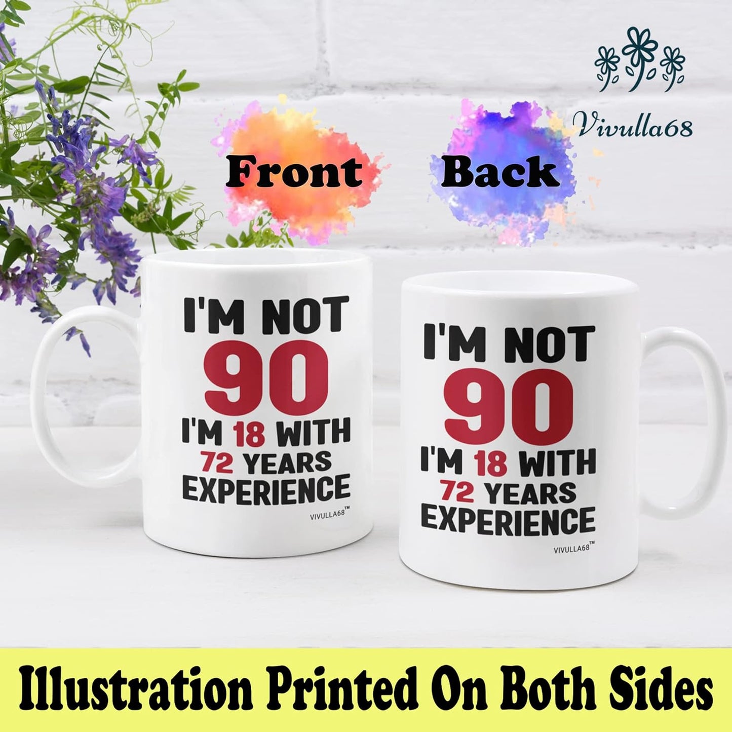mailabeeus 90th Birthday Gifts For Women Men, 90 Year Old Birthday Gifts For Women, 90th Birthday Gift Ideas, Gifts For 90 Year Old Woman Man, 90 Yr Old Birthday, 90th Birthday Cups For Grandma Grandpa
