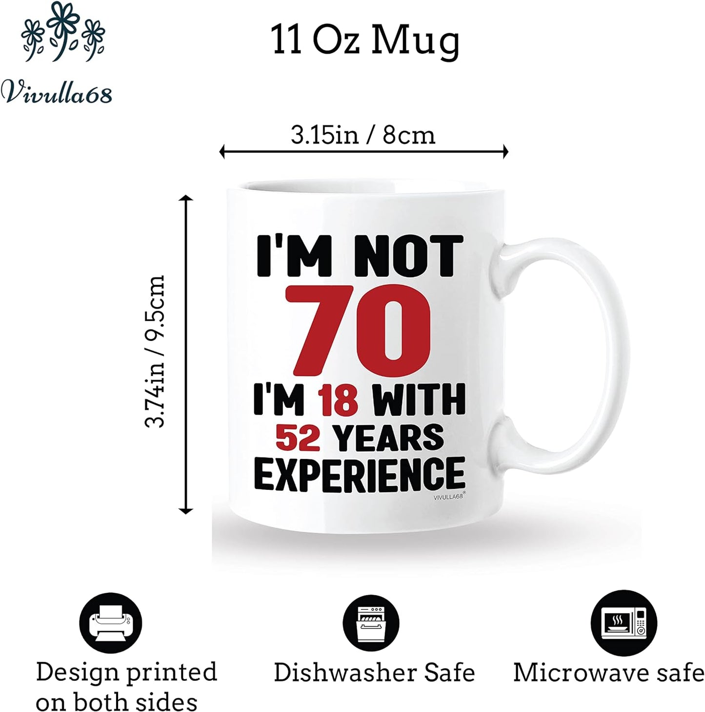 mailabeeus 70th Birthday Gifts For Men Women, Mens 70th Birthday Gift Ideas, 70 Year Old Birthday Gifts For Men Women, 70 Birthday Gifts Men Women, 1953 Birthday Gifts For Men Women, Turning 70 Mug