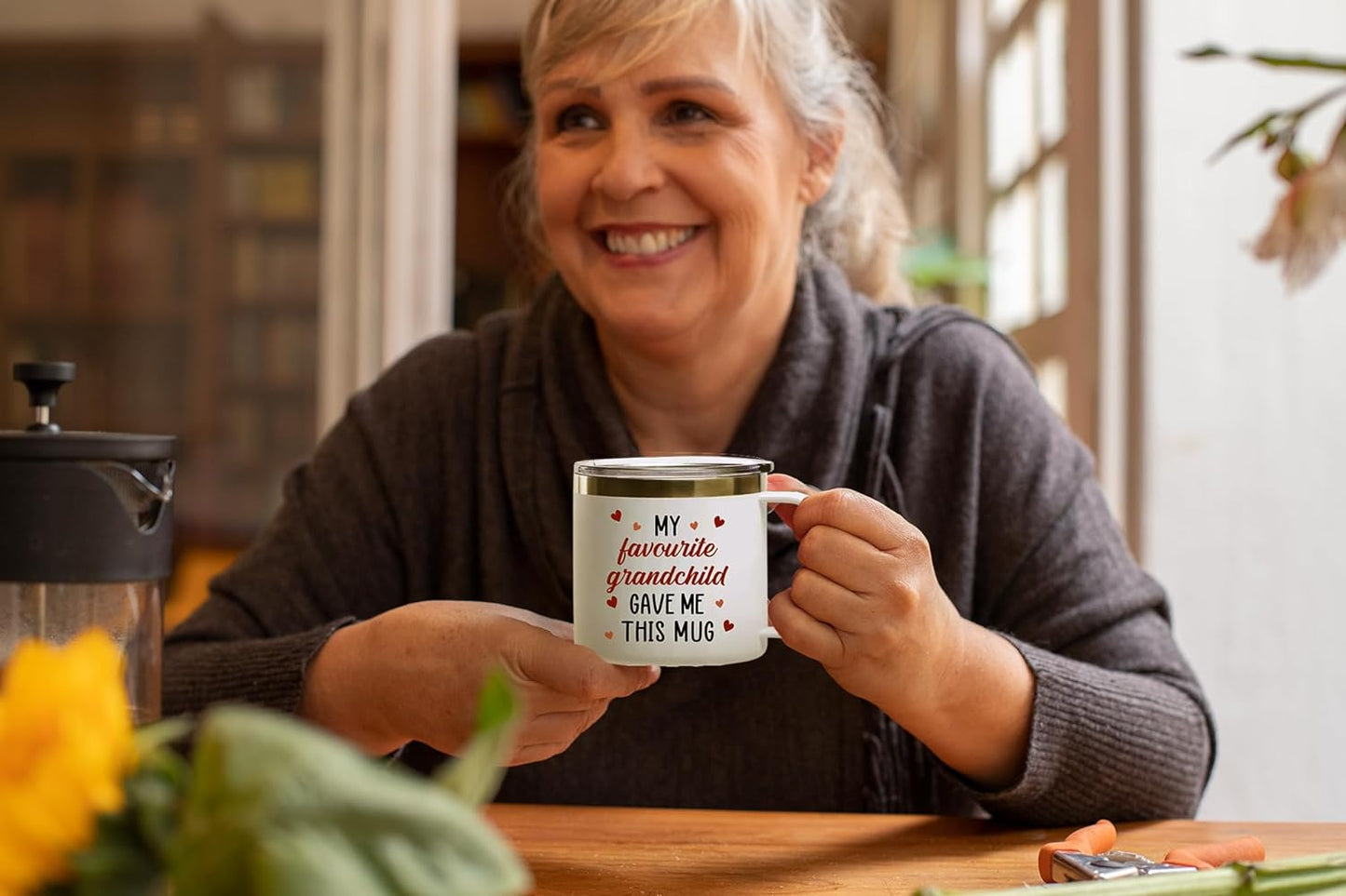 mailabeeus My Favorite Grandchild Gave Me This Mug Tumbler, Grandma And Grandpa Mugs, Grandfather Fathers Day Gift, Grandma Birthday Gift, Grandpa Christmas Gifts From Grandchildren, Grandparents Mugs
