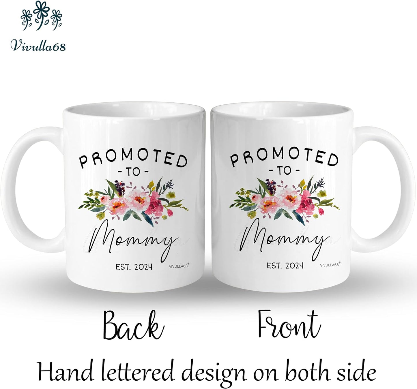 mailabeeus Promoted to Parents Mommy Daddy 2024 Mugs, New Parent Gifts for Couple, New Mom and Dad Gifts First Time 2024, New Parents Christmas Gifts, Parent Coffee Mugs, Mom and Dad Mugs