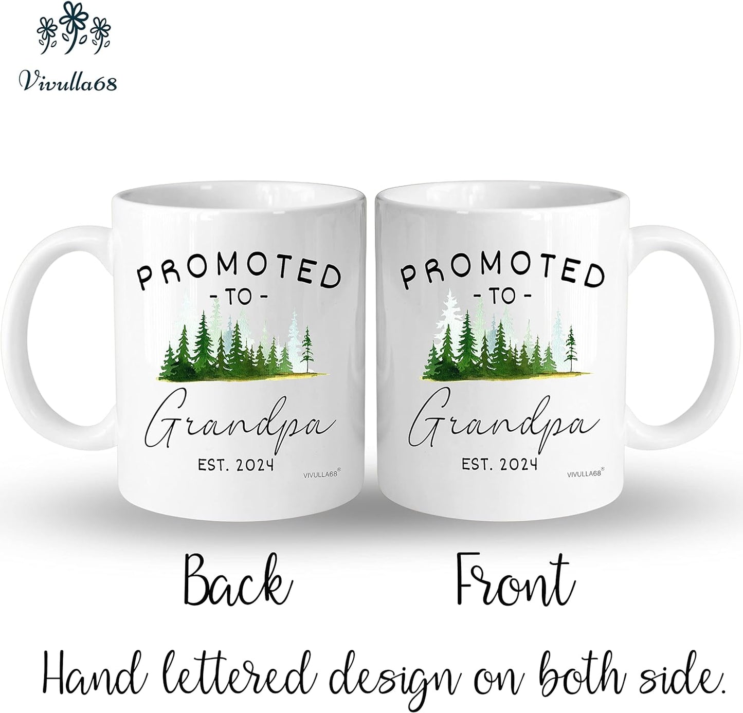 mailabeeus Promoted To Grandparents Grandma And Grandpa 2024 Mugs, Pregnancy Announcement For Grandparents Mug Set, Grandma And Grandpa Announcement Gifts, Grandparents Baby Announcement Christmas Gift