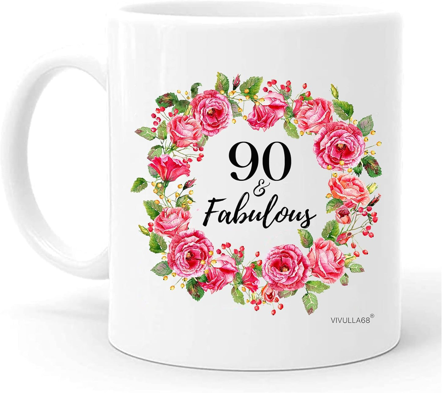 mailabeeus 90 Fabulous Birthday Mug, 90th Birthday Gifts For Women, 90 Year Old Birthday Gifts For Women, 90th Birthday Decorations For Woman, 90th Birthday Cups, 90th Birthday Gift Ideas For Grandma