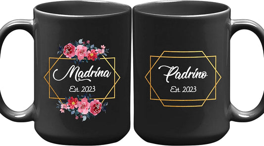 Padrino Madrina Coffee Mugs, God Parents Presents Proposal, Padrinos De Bautizo Propuesta Gifts, Madrina Padrinos Proposal Spanish Mug Set, Godfather Announcement Gift, Godparents Proposal Gift