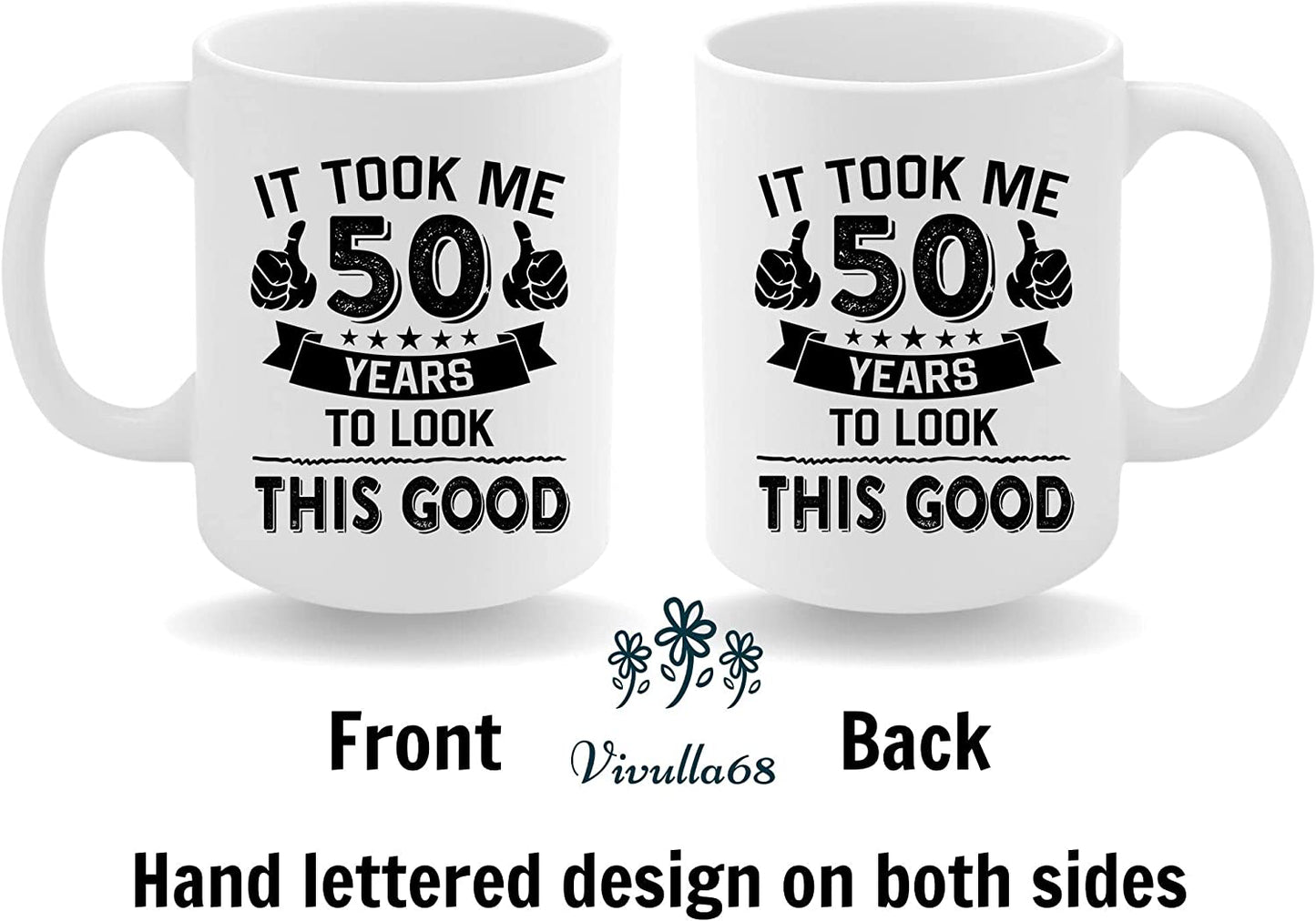 mailabeeus 50th Birthday Gifts For Women Men, Men's 50th Birthday Gift Ideas, Cool Gifts For 50 Year Old Woman, Funny 50th Birthday Gifts For Men, 50th Birthday Coffee Mugs For Women, 50th Cups