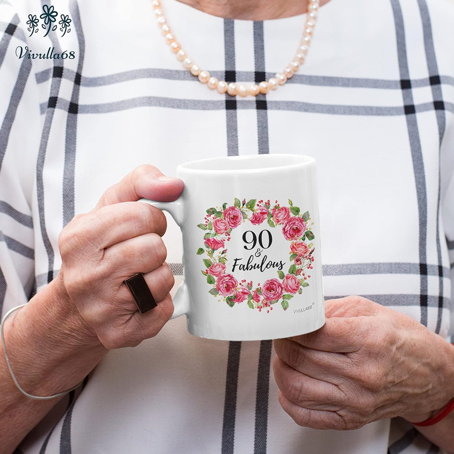 mailabeeus 90 Fabulous Birthday Mug, 90th Birthday Gifts For Women, 90 Year Old Birthday Gifts For Women, 90th Birthday Decorations For Woman, 90th Birthday Cups, 90th Birthday Gift Ideas For Grandma