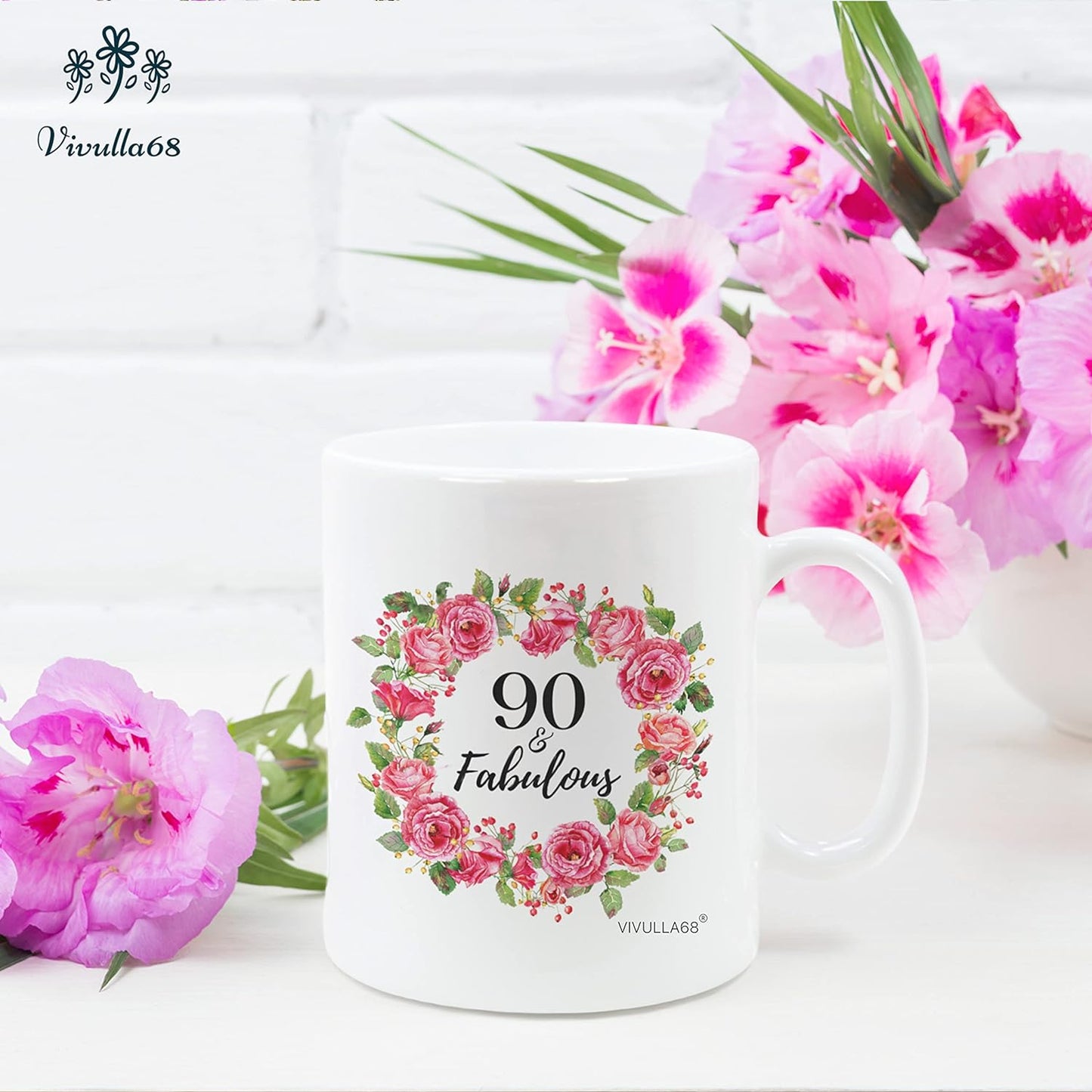 mailabeeus 90 Fabulous Birthday Mug, 90th Birthday Gifts For Women, 90 Year Old Birthday Gifts For Women, 90th Birthday Decorations For Woman, 90th Birthday Cups, 90th Birthday Gift Ideas For Grandma