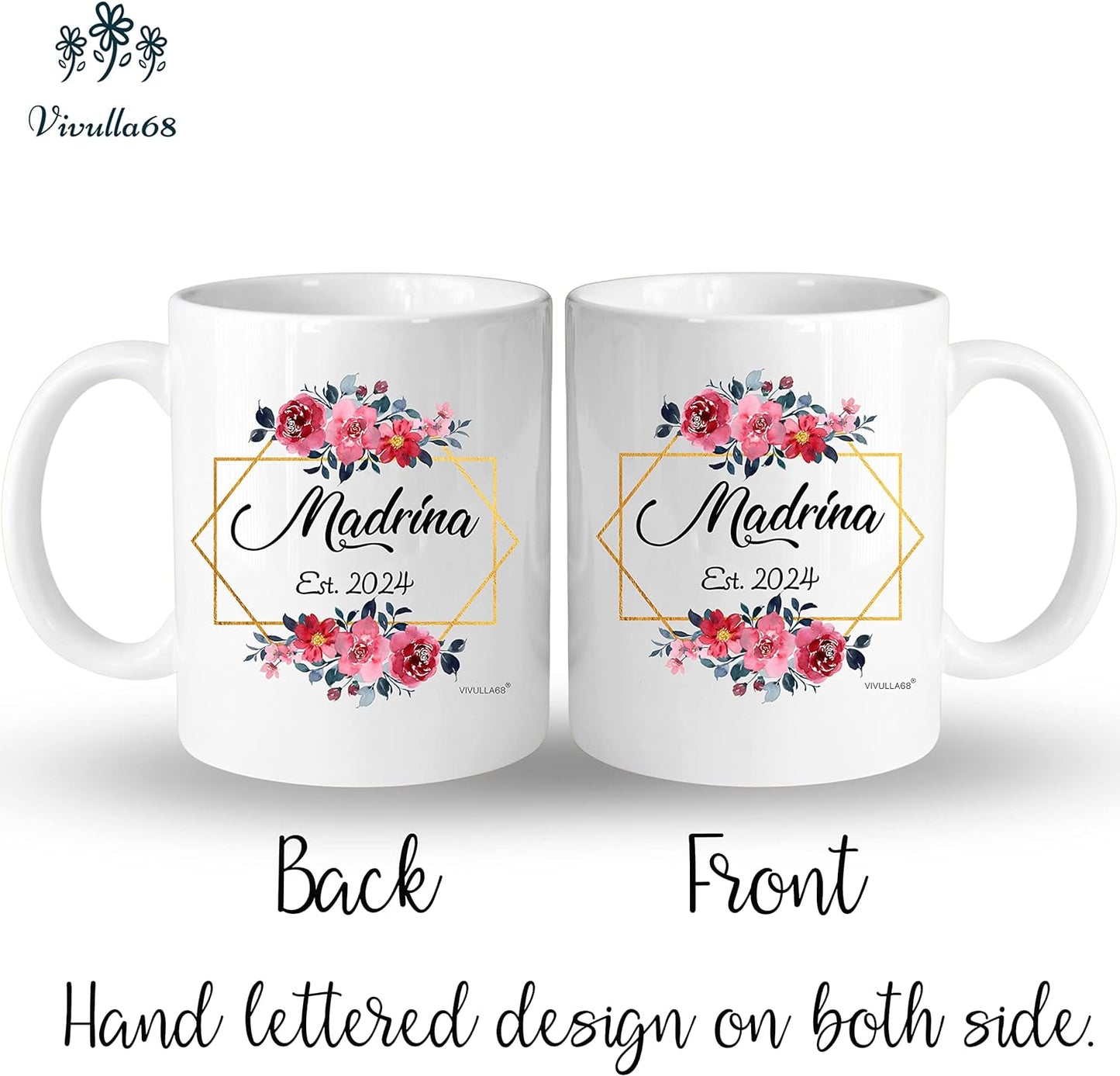 mailabeeus Padrinos De Bautizo Propuesta Set 2 Tazas Café 11Oz, Godparents Proposal Gift, Quieren Ser Mis Padrinos De Bautizo, Quieres Ser Mis Padrinos De Bautizo, Quieres Ser Mi Madrina est 2024