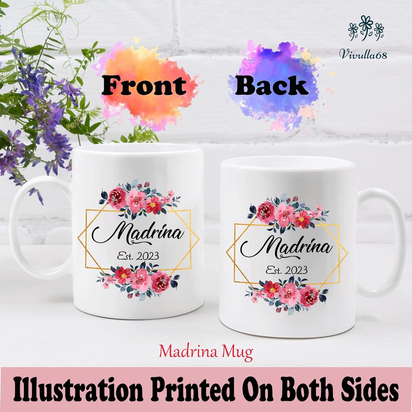 mailabeeus Padrinos De Bautizo Propuesta Set 2 Tazas Café 11Oz, Godparents Proposal Gift, Quieren Ser Mis Padrinos De Bautizo, Quieres Ser Mis Padrinos De Bautizo, Quieres Ser Mi Madrina est 2023