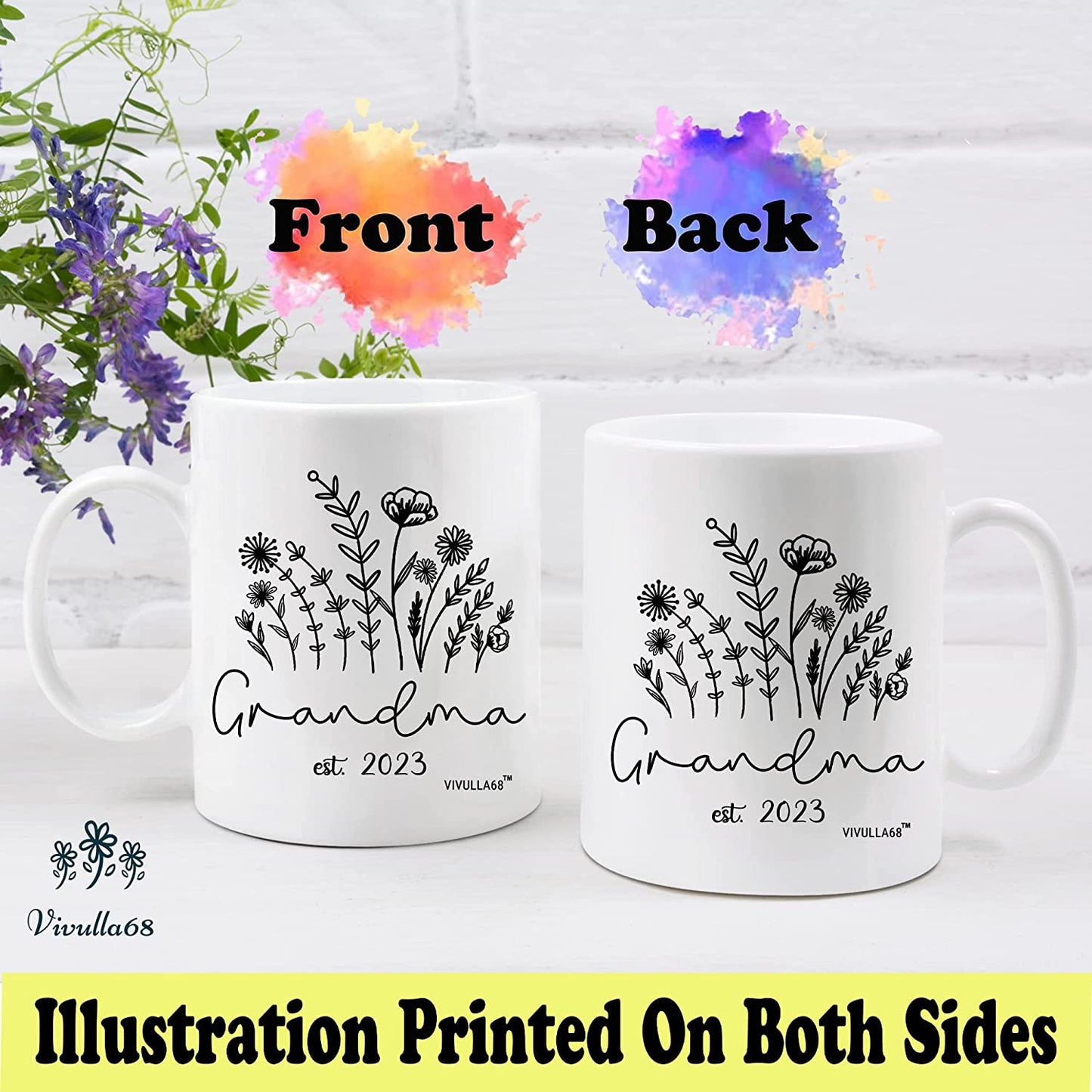 mailabeeus Promoted To Grandma 2023 Mug, New Grandma Gifts First Time, Grandma to be Gifts, Pregnancy Announcement for Grandma Expecting, Grandma Mugs Coffee Gift for New Grandma, Future Grandma Gifts