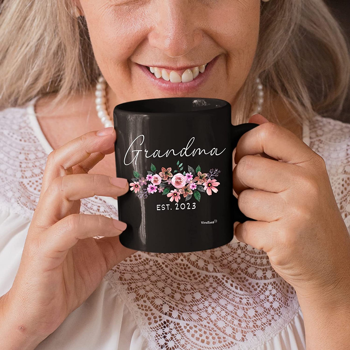 mailabeeus Pregnancy Announcement For Grandparents Mug Set, Promoted To Grandparents Grandma And Grandpa 2023 Mugs, Grandma And Grandpa Announcement Gifts, Grandparents Baby Announcement Gifts (Black)